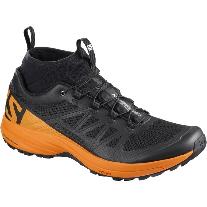 SALOMON UK XA ENDURO - Mens Trail Running Shoes Black/Orange,AJUM53987